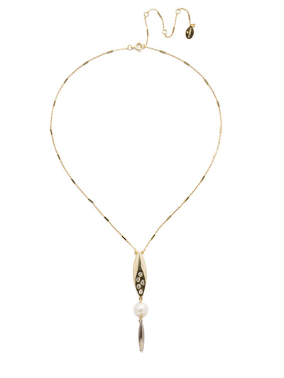 Elena Pendant Necklace - NEB21MXMDP - <p>The Elena Pendant is geometric and glam- modern metal shapes with pave crystal details, joined together by a pearl on a delicate metal chain to create a modern luxe look. Minimal in design and on trend, you'll find yourself grabbing this necklace on a daily basis. From Sorrelli's Modern Pearl collection in our Mixed Metal finish.</p>