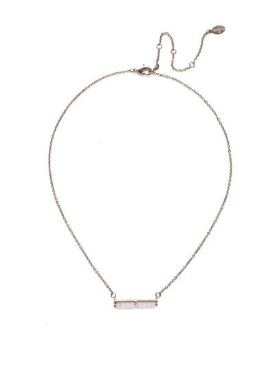 Elena Classic Necklace - NEC12ASMP - <p>A subtle touch of elegance to add to any outfit, this necklace keeps it simple with a delicate chain and bar detail lined with miniature pearls. From Sorrelli's Misty Pink collection in our Antique Silver-tone finish.</p>