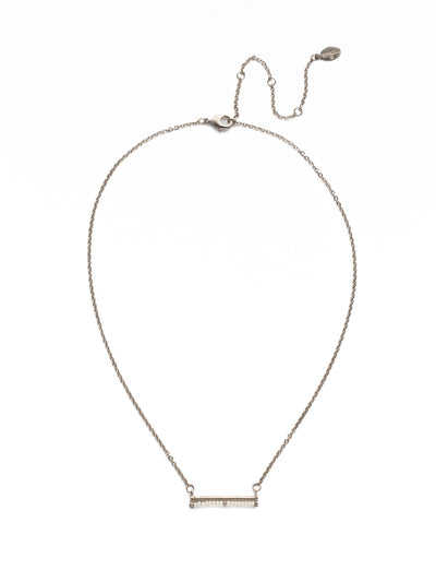 Elena Classic Necklace - NEC12ASPLP - A subtle touch of elegance to add to any outfit, this necklace keeps it simple with a delicate chain and bar detail lined with miniature pearls. From Sorrelli's Polished Pearl collection in our Antique Silver-tone finish.