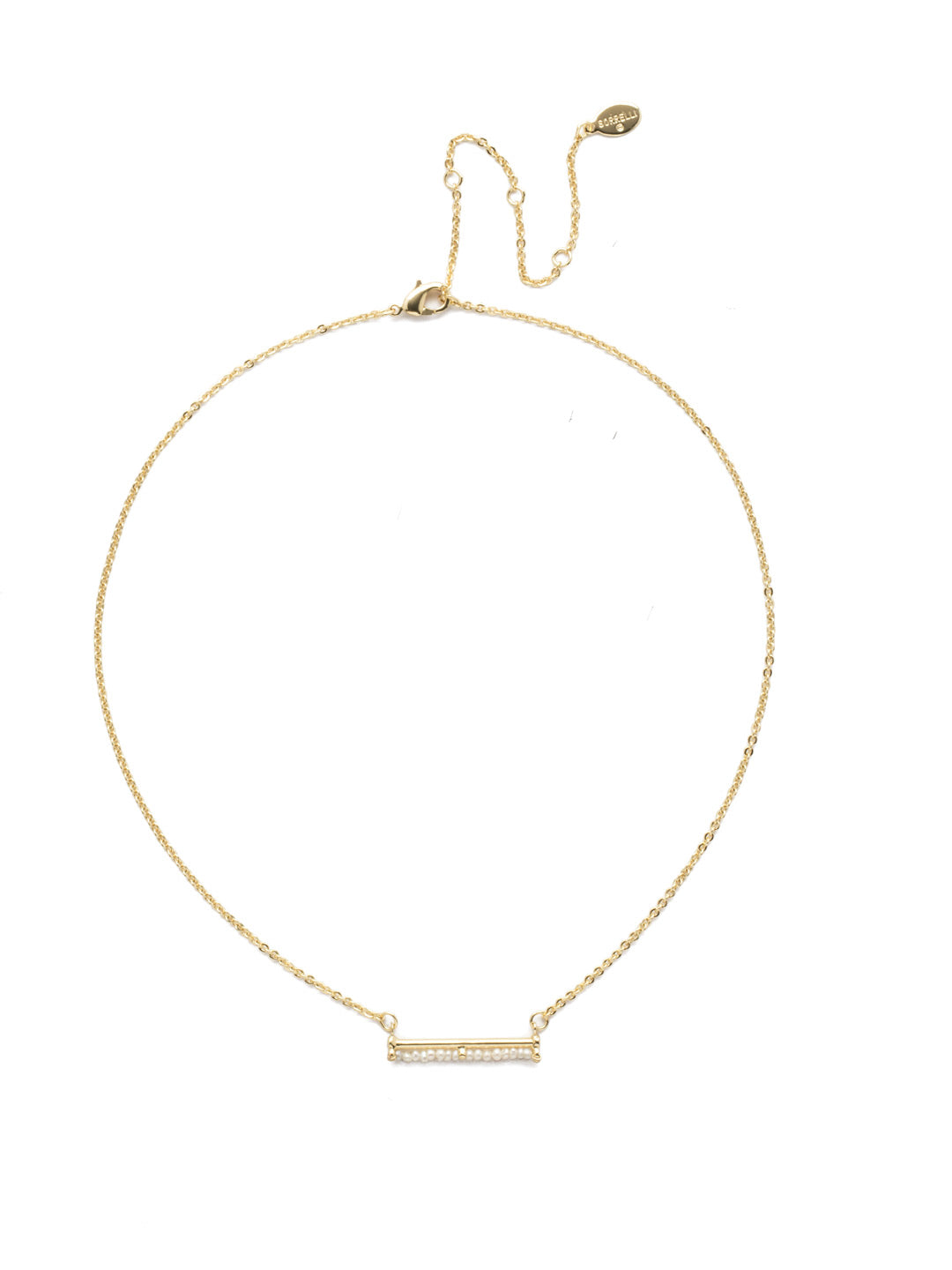 Elena Classic Necklace - NEC12BGPLP - <p>A subtle touch of elegance to add to any outfit, this necklace keeps it simple with a delicate chain and bar detail lined with miniature pearls. From Sorrelli's Polished Pearl collection in our Bright Gold-tone finish.</p>