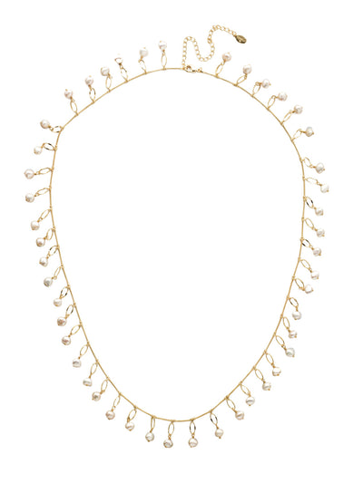 Milana Long Necklace - NEC3BGPLP - <p>This long strand necklace features timeless simplicity. Delicate round hooks go all the way around, each adorned with a pretty pearl attached. From Sorrelli's Polished Pearl collection in our Bright Gold-tone finish.</p>