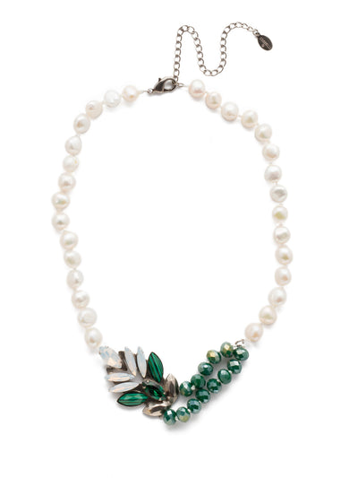 Viserion Classic Necklace Classic Necklace - NEF11ASSNM - <p>This effortless neckline is embellished with pearls, beads and shining stonework crafted into a classic piece that makes a refined statement every time! From Sorrelli's Snowy Moss collection in our Antique Silver-tone finish.</p>