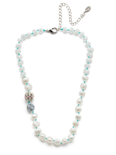 Cailey Tennis Necklace - NEF20RHSSU - <p>A classic necklace with an intricate pattern of pearls interrupted by two sparkling spheres. This is the perfect amount of sparkle that adds a little something extra to your evening out. From Sorrelli's Seersucker collection in our Palladium Silver-tone finish.</p>