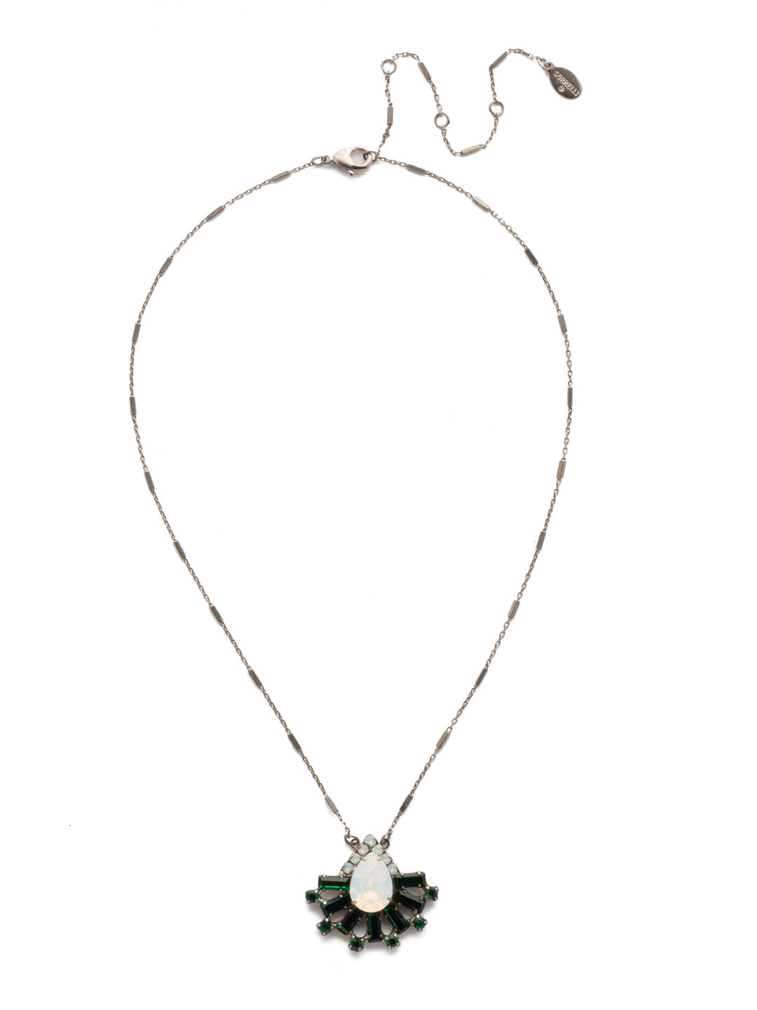 Osha Pendant Necklace - NEF3ASSNM - <p>A touch of shimmer is added to your wardrobe with this statement pendant necklace. This piece is very versatile and can be used to dress up the basics. From Sorrelli's Snowy Moss collection in our Antique Silver-tone finish.</p>