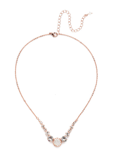 Meera Tennis Necklace - NEF43RGCRY - <p>This simple necklace combines one circular stone with several symmetrical stones on either side to add some sparkle to any look. From Sorrelli's Crystal collection in our Rose Gold-tone finish.</p>