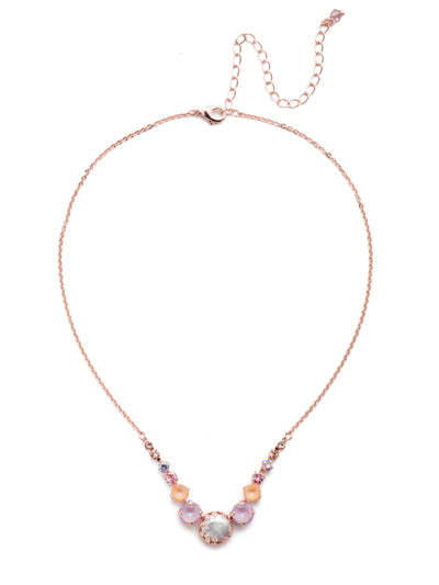 Meera Tennis Necklace - NEF43RGLVP - <p>This simple necklace combines one circular stone with several symmetrical stones on either side to add some sparkle to any look. From Sorrelli's Lavender Peach collection in our Rose Gold-tone finish.</p>