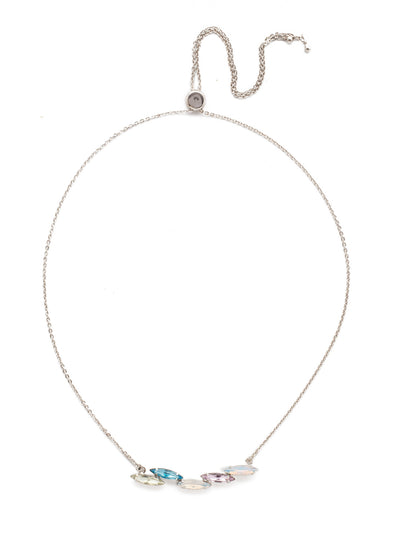 Cersei Tennis Necklace - NEF44RHSSU - <p>A delicate chain is held together by a line of dancing gems that adjusts to suit your neckline. This is a great layering piece that can compliment a variety of necklaces from statement to pendant. From Sorrelli's Seersucker collection in our Palladium Silver-tone finish.</p>