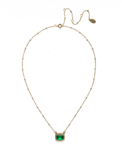 Meera Pendant Necklace - NEF47AGGOT - <p>This dainty gemstone is surrounded by a slender chain necklace that is sure you make any outfit look sophisticated and chic. From Sorrelli's Game of Jewel Tones collection in our Antique Gold-tone finish.</p>