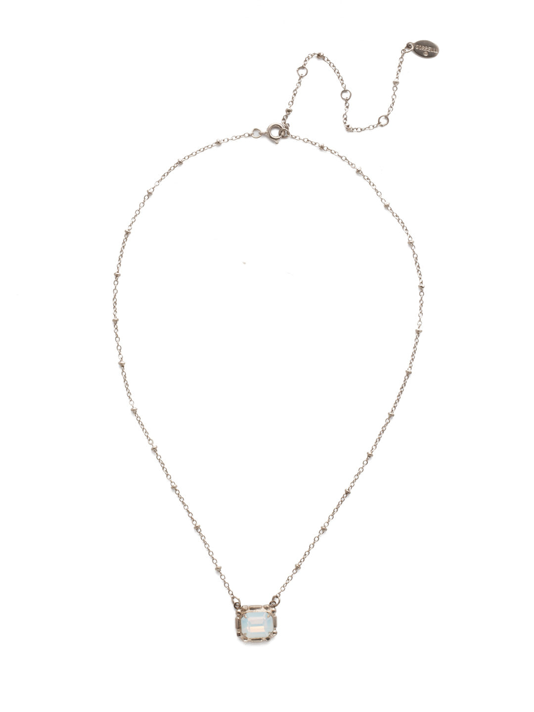 Meera Pendant Necklace - NEF47ASGLC - <p>This dainty gemstone is surrounded by a slender chain necklace that is sure you make any outfit look sophisticated and chic. From Sorrelli's Glacier collection in our Antique Silver-tone finish.</p>