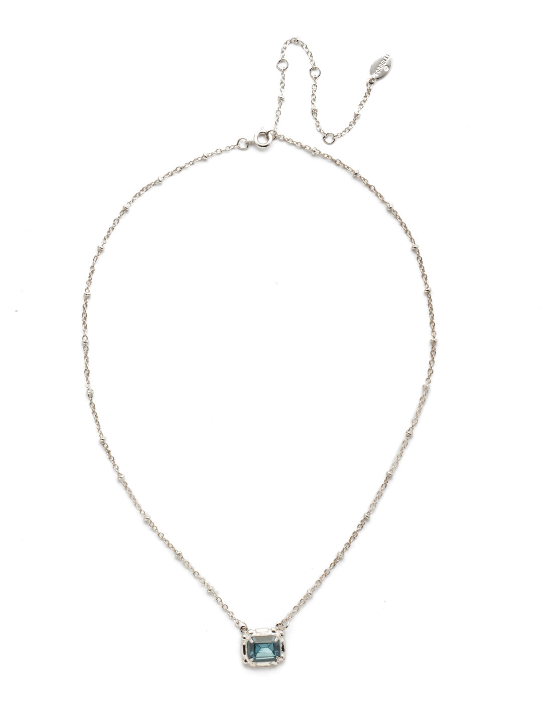 Meera Pendant Necklace - NEF47RHDI - <p>This dainty gemstone is surrounded by a slender chain necklace that is sure you make any outfit look sophisticated and chic. From Sorrelli's Dark Indigo collection in our Palladium Silver-tone finish.</p>