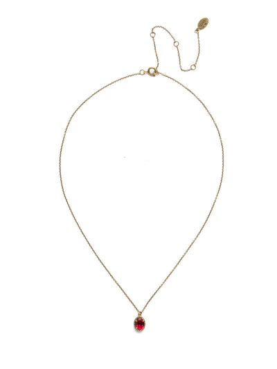 Maisie Pendant Necklace - NEF49AGSNR - This is the perfect day-to-night sparkling tiny pendant necklace that has an adjustable chain to fit your neckline. From Sorrelli's Sansa Red collection in our Antique Gold-tone finish.