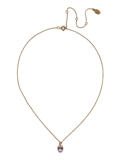 Maisie Pendant Necklace - NEF49AGVI - This is the perfect day-to-night sparkling tiny pendant necklace that has an adjustable chain to fit your neckline. From Sorrelli's Violet collection in our Antique Gold-tone finish.