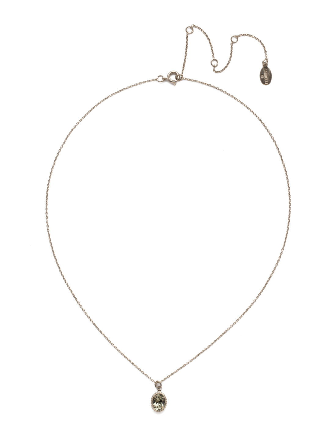 Maisie Pendant Necklace - NEF49ASBD - <p>This is the perfect day-to-night sparkling tiny pendant necklace that has an adjustable chain to fit your neckline. From Sorrelli's Black Diamond collection in our Antique Silver-tone finish.</p>