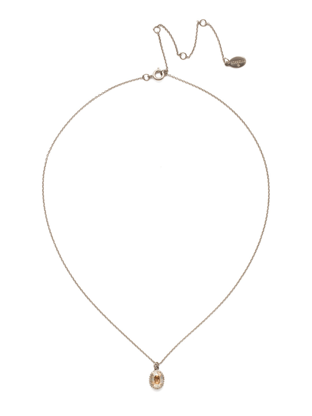 Maisie Pendant Necklace - NEF49ASDCH - <p>This is the perfect day-to-night sparkling tiny pendant necklace that has an adjustable chain to fit your neckline. From Sorrelli's Dark Champagne collection in our Antique Silver-tone finish.</p>