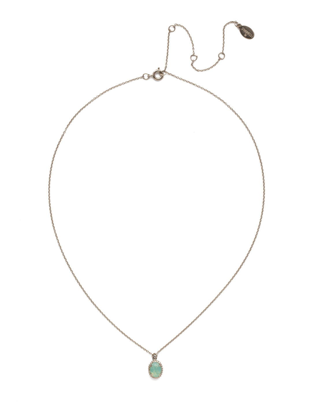 Maisie Pendant Necklace - NEF49ASPAC - This is the perfect day-to-night sparkling tiny pendant necklace that has an adjustable chain to fit your neckline. From Sorrelli's Pacific Opal collection in our Antique Silver-tone finish.