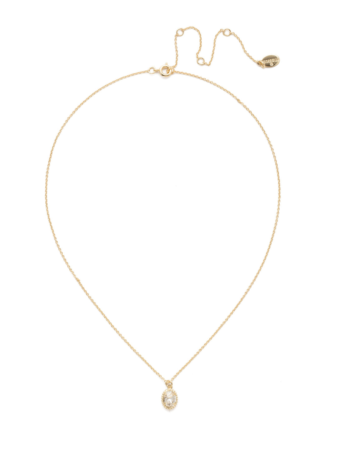 Maisie Pendant Necklace - NEF49BGCRY - <p>This is the perfect day-to-night sparkling tiny pendant necklace that has an adjustable chain to fit your neckline. From Sorrelli's Crystal collection in our Bright Gold-tone finish.</p>