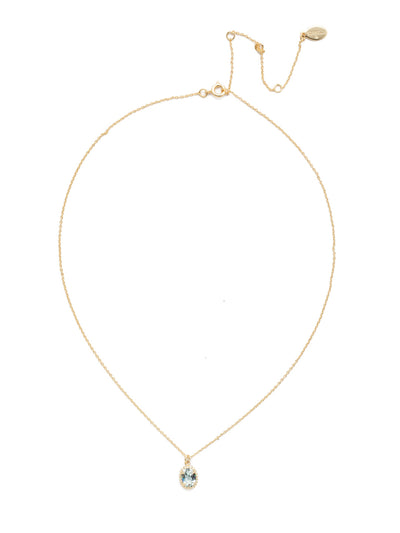 Maisie Pendant Necklace - NEF49BGLAQ - <p>This is the perfect day-to-night sparkling tiny pendant necklace that has an adjustable chain to fit your neckline. From Sorrelli's Light Aqua collection in our Bright Gold-tone finish.</p>
