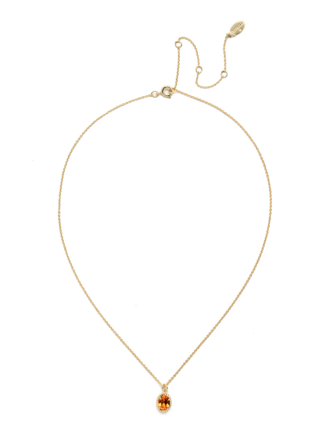 Maisie Pendant Necklace - NEF49BGT - This is the perfect day-to-night sparkling tiny pendant necklace that has an adjustable chain to fit your neckline. From Sorrelli's Tourmaline collection in our Bright Gold-tone finish.