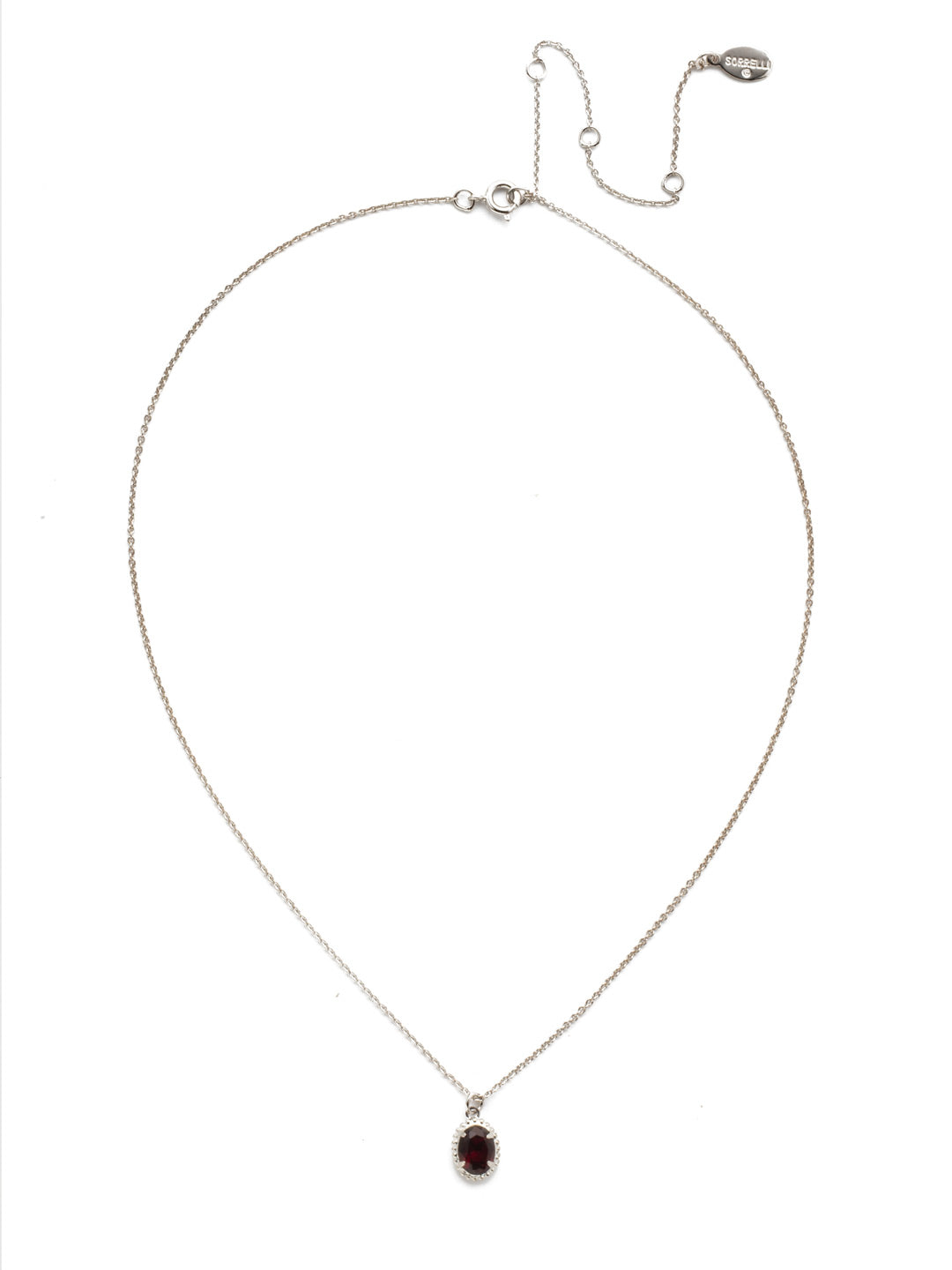 Maisie Pendant Necklace - NEF49RHBUR - <p>This is the perfect day-to-night sparkling tiny pendant necklace that has an adjustable chain to fit your neckline. From Sorrelli's Burgundy collection in our Palladium Silver-tone finish.</p>