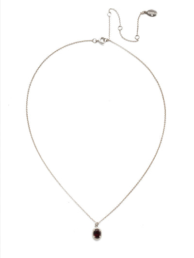 Maisie Pendant Necklace - NEF49RHBUR - <p>This is the perfect day-to-night sparkling tiny pendant necklace that has an adjustable chain to fit your neckline. From Sorrelli's Burgundy collection in our Palladium Silver-tone finish.</p>