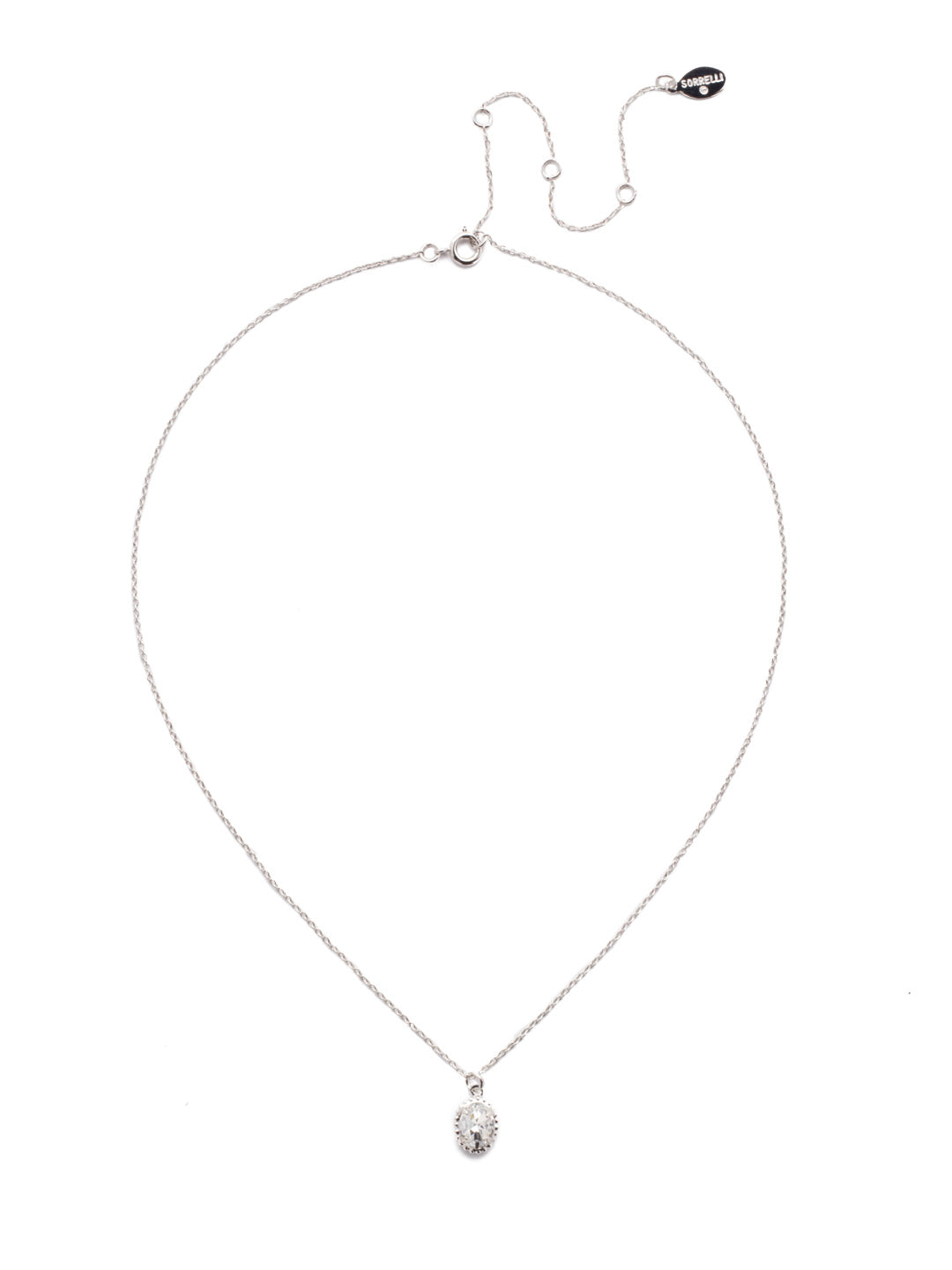 Maisie Pendant Necklace - NEF49RHCRY - <p>This is the perfect day-to-night sparkling tiny pendant necklace that has an adjustable chain to fit your neckline. From Sorrelli's Crystal collection in our Palladium Silver-tone finish.</p>
