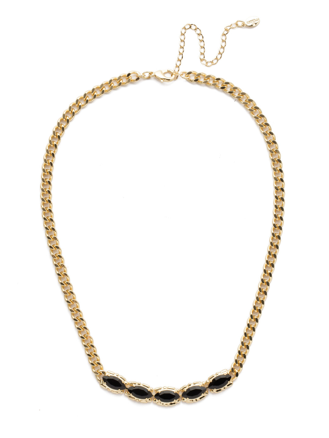 Yara Classic Necklace - NEF5BGJET - This intricate box-chain necklace finished with a line of dancing crystals is sure to make any outfit a bold statement.