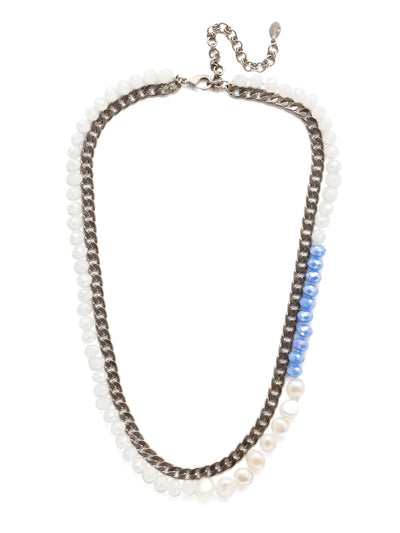 Catelyn Classic Necklace - NEF9ASGLC - <p>A edgy mix of chains and beaded textures are what highlights your face and neckline in this beautiful long strand. With an adjustable lobster chain clasp this necklace is perfect to pair with a classic pendant. From Sorrelli's Glacier collection in our Antique Silver-tone finish.</p>