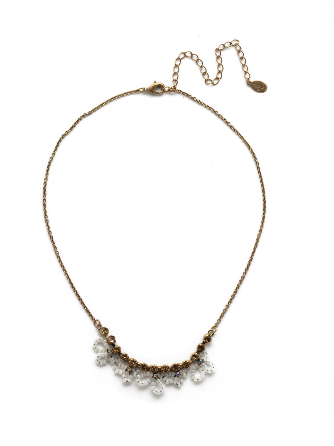 Glowlight Tennis Necklace - NEH14AGROB - <p>A simple adjustable strand accented with crystals is elevated with handcrafted beadwork in this need-it-now necklace. From Sorrelli's Rocky Beach collection in our Antique Gold-tone finish.</p>