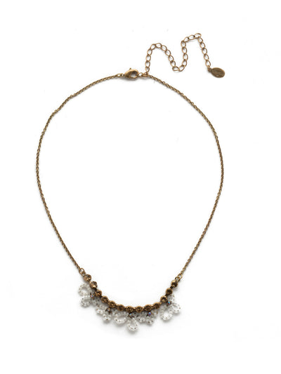 Glowlight Tennis Necklace - NEH14AGROB - A simple adjustable strand accented with crystals is elevated with handcrafted beadwork in this need-it-now necklace. From Sorrelli's Rocky Beach collection in our Antique Gold-tone finish.