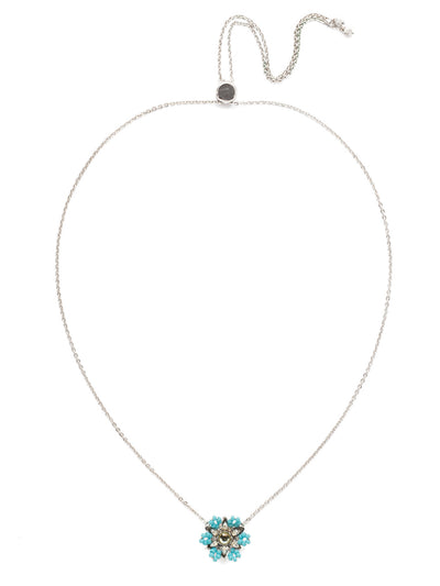 Astrid Pendant Necklace - NEH1RHTHT - <p>A star stunning silhouette outlined with hand-threaded beading on a delicate slider chain that says 'check me out.' From Sorrelli's Tahitian Treat collection in our Palladium Silver-tone finish.</p>