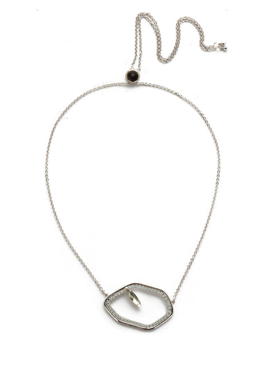 Gemma Pendant Necklace - NEH28RHSSU - <p>Add a bit of abstract elegance to any outfit with this adjustable slider chain and a pendant accented by crystals galore. From Sorrelli's Seersucker collection in our Palladium Silver-tone finish.</p>