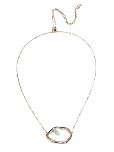 Gemma Pendant Necklace - NEH28RHTHT - <p>Add a bit of abstract elegance to any outfit with this adjustable slider chain and a pendant accented by crystals galore. From Sorrelli's Tahitian Treat collection in our Palladium Silver-tone finish.</p>