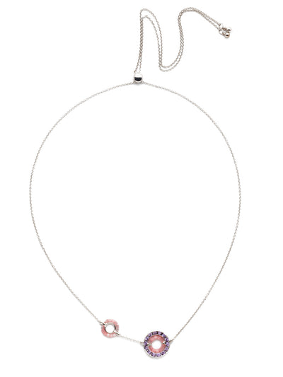 Fire & Ice Pendant Necklace - NEH4RHTUL - Red handcrafted beadwork is joined with a ring of crystal accents on an adjustable slider chain. From Sorrelli's Tulip collection in our Palladium Silver-tone finish.