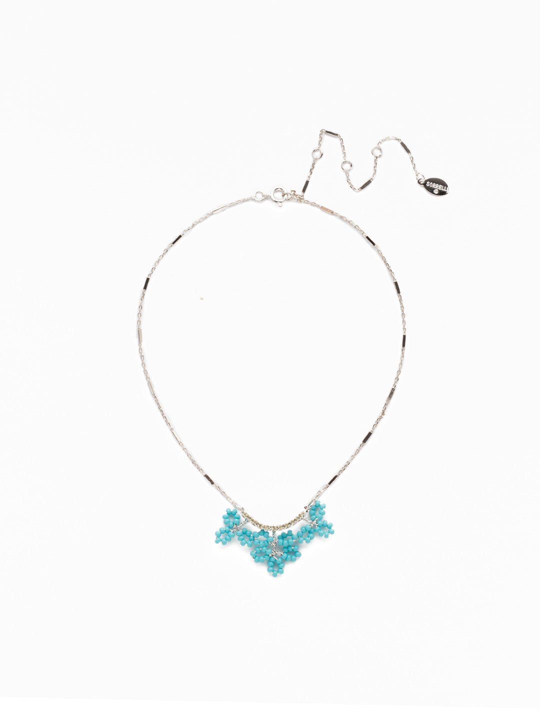 Sefina Pendant Necklace - NEH8RHTHT - <p>Clusters of handcrafted beadwork and delicate crystals on an adjustable strand will make you feel like an Island princess. From Sorrelli's Tahitian Treat collection in our Palladium Silver-tone finish.</p>