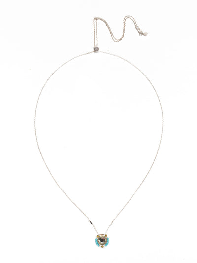 Ebe Classic Necklace - NEH9RHTHT - <p>A crystal center is encircled by handcrafted beadwork on a delicate metal slider chain. From Sorrelli's Tahitian Treat collection in our Palladium Silver-tone finish.</p>