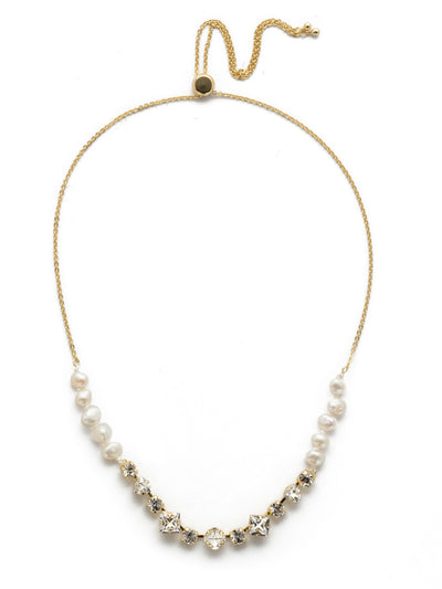 Carwyn Classic Necklace - NEK17BGMDP - <p>Fasten on this dreamy necklace showcasing sparkling gems edged by freshwater pearls for a notice-me night out. From Sorrelli's Modern Pearl collection in our Bright Gold-tone finish.</p>