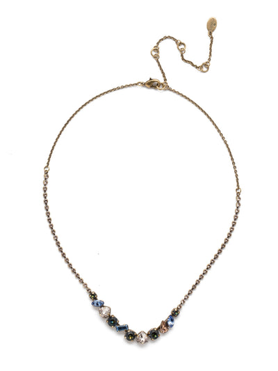 Cherished Tennis Necklace - NEK19AGSDE - <p>Fasten on this classic piece when you can't decide on a sparkling shape. This stunning crystal classic necklace features it all and provides all the shine you need. From Sorrelli's Selvedge Denim collection in our Antique Gold-tone finish.</p>