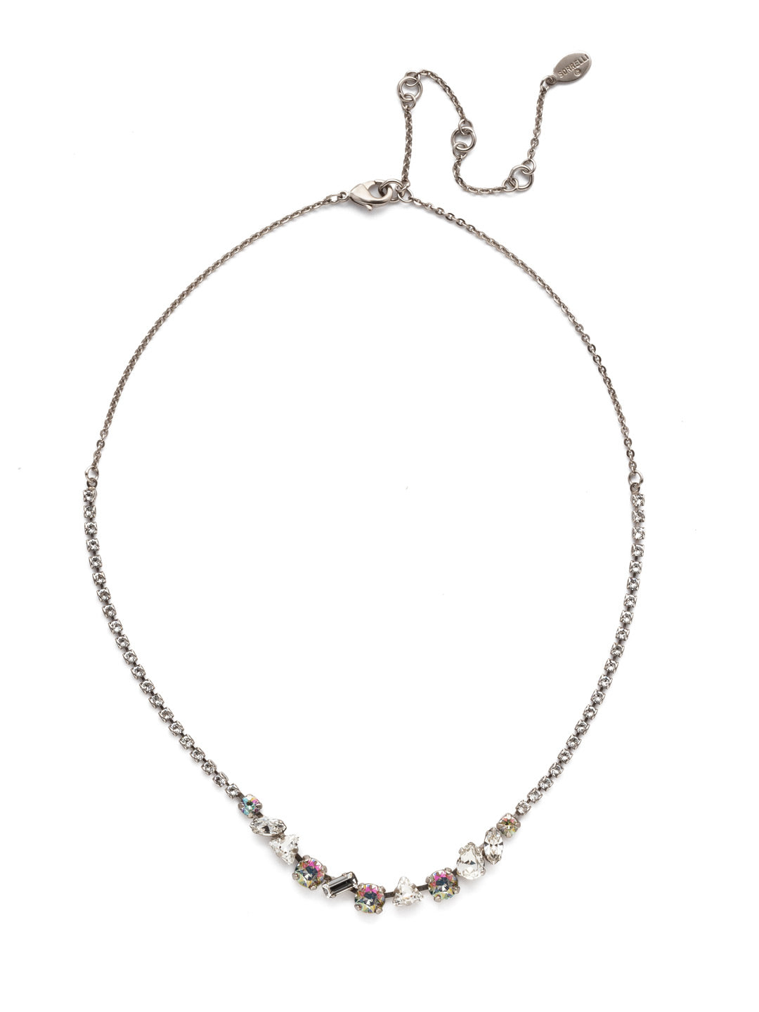 Cherished Tennis Necklace - NEK19ASCRE - <p>Fasten on this classic piece when you can't decide on a sparkling shape. This stunning crystal classic necklace features it all and provides all the shine you need. From Sorrelli's Crystal Envy collection in our Antique Silver-tone finish.</p>