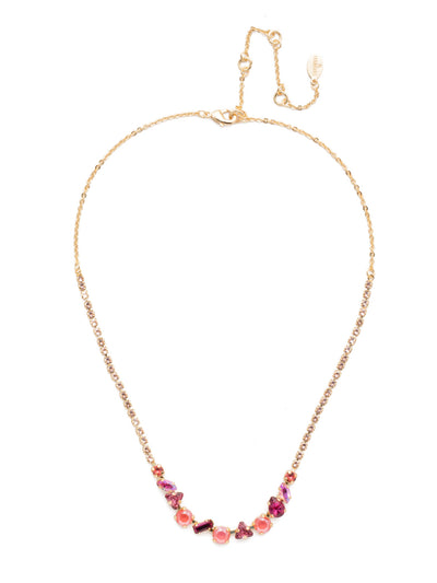 Cherished Tennis Necklace - NEK19BGBGA - Fasten on this classic piece when you can't decide on a sparkling shape. This stunning crystal classic necklace features it all and provides all the shine you need. From Sorrelli's Begonia collection in our Bright Gold-tone finish.