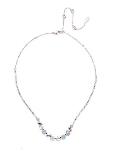 Cherished Tennis Necklace - NEK19RHNTB - Fasten on this classic piece when you can't decide on a sparkling shape. This stunning crystal classic necklace features it all and provides all the shine you need. From Sorrelli's Nantucket Blue collection in our Palladium Silver-tone finish.