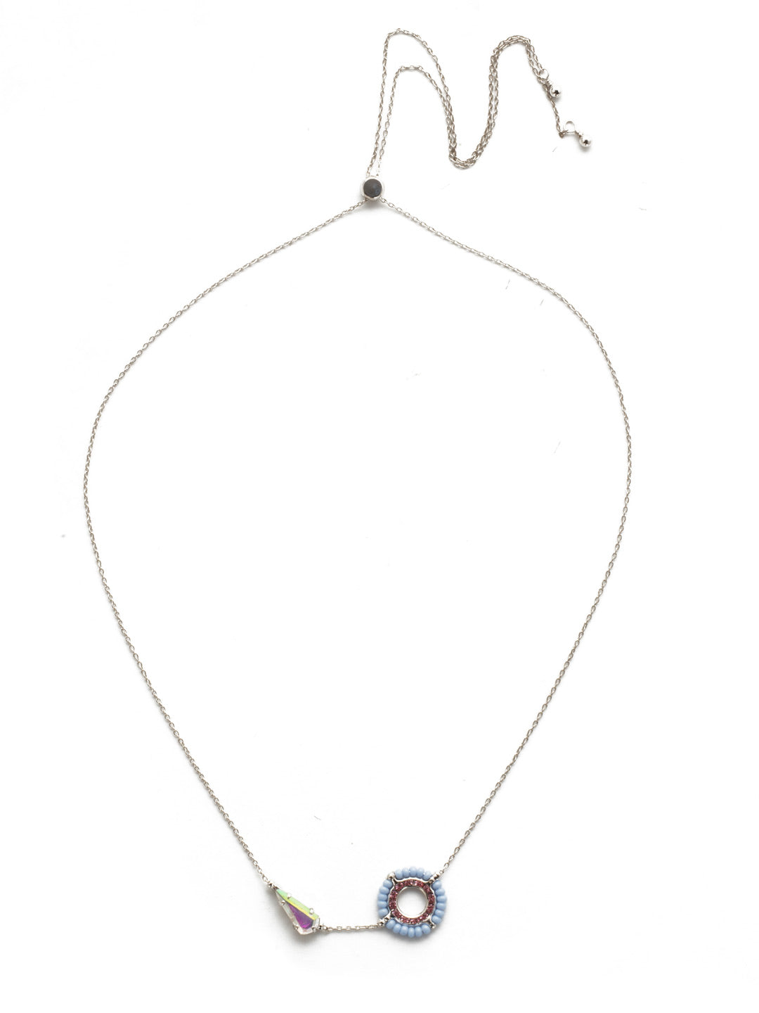 Lyra Pendant Necklace - NEK20RHSSU - <p>A delicate airy, architectural gem. Slip on this pendant necklace featuring a navette crystal and delicate beadwork when you're looking for something extra special. From Sorrelli's Seersucker collection in our Palladium Silver-tone finish.</p>
