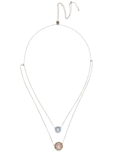 Radiant Rows Pendant Necklace - NEK21RHSSU - <p>Double your fun. These two metal strands feature circular pendants paired with crystals and beadwork on this pendant necklace. From Sorrelli's Seersucker collection in our Palladium Silver-tone finish.</p>
