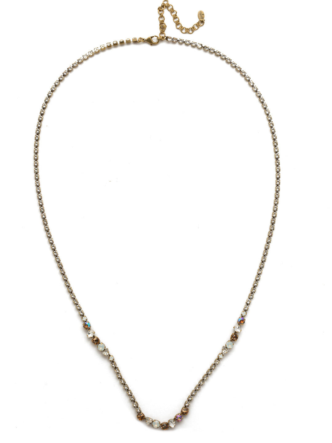 Aviva Long Necklace - NEK24AGROB - Grab this long strand classic necklace when you're looking to layer on some serious sparkle. Completely lined in crystal, it's a show-stopper. From Sorrelli's Rocky Beach collection in our Antique Gold-tone finish.