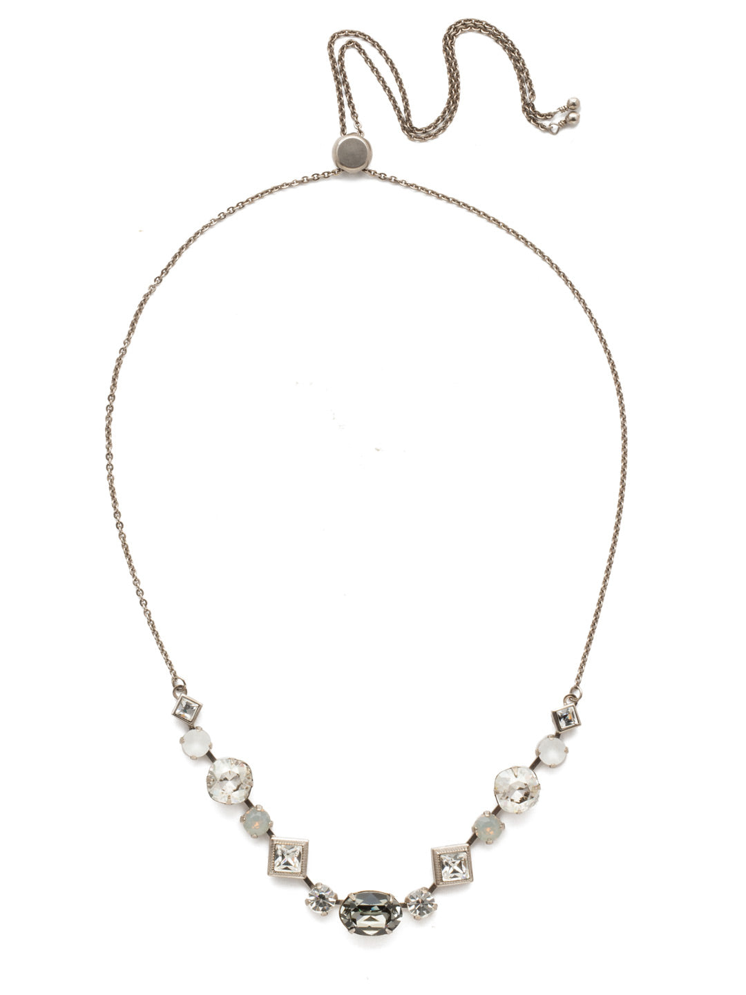 Cordelia Tennis Necklace - NEK29ASSTC - Can't decide on a favorite gem shape? Good news! We've got you covered with this classic necklace perfect for a romantic night out, or for making an ordinary outfit extra special. From Sorrelli's Storm Clouds collection in our Antique Silver-tone finish.