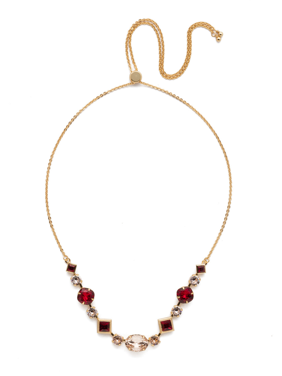 Cordelia Tennis Necklace - NEK29BGSRC - Can't decide on a favorite gem shape? Good news! We've got you covered with this classic necklace perfect for a romantic night out, or for making an ordinary outfit extra special. From Sorrelli's Scarlet Champagne  collection in our Bright Gold-tone finish.