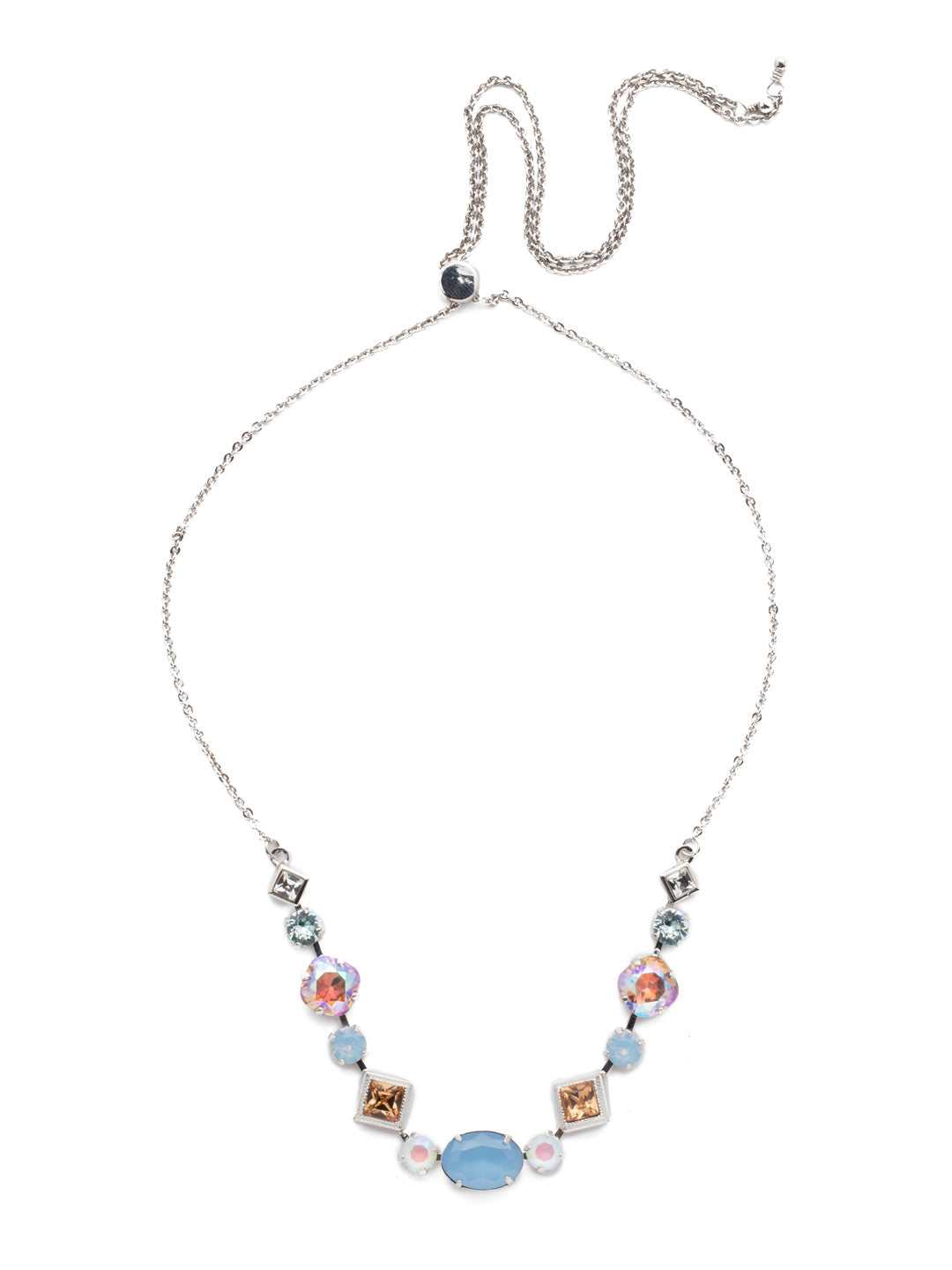 Cordelia Tennis Necklace - NEK29RHNTB - <p>Can't decide on a favorite gem shape? Good news! We've got you covered with this classic necklace perfect for a romantic night out, or for making an ordinary outfit extra special. From Sorrelli's Nantucket Blue collection in our Palladium Silver-tone finish.</p>