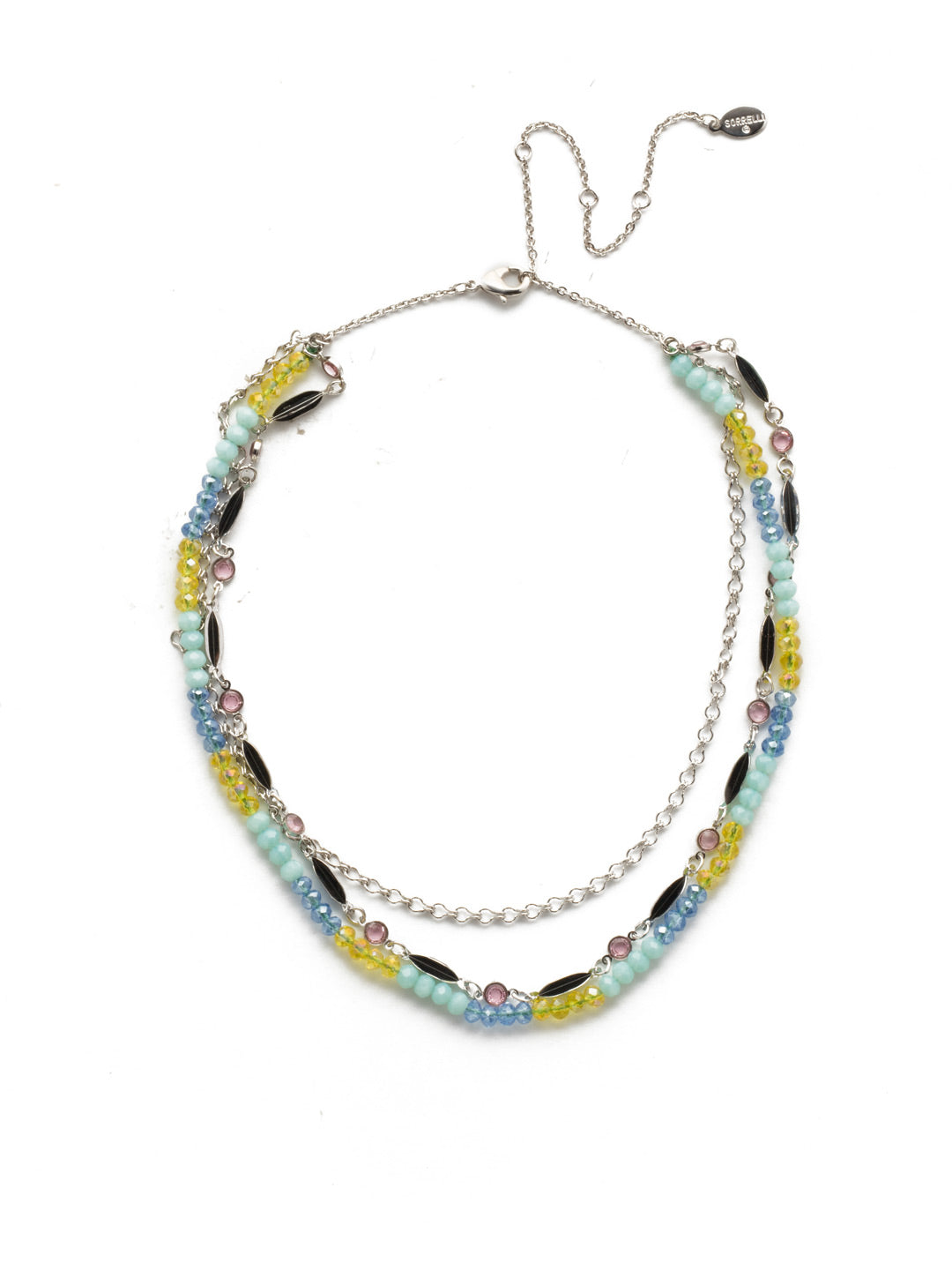 Daydream Layered Necklace - NEK35RHSSU - These layers have it all: delicate dots of crystals, beautiful beadwork and stylish metal accents in a classic necklace you'll find yourself grabbing again and again. From Sorrelli's Seersucker collection in our Palladium Silver-tone finish.
