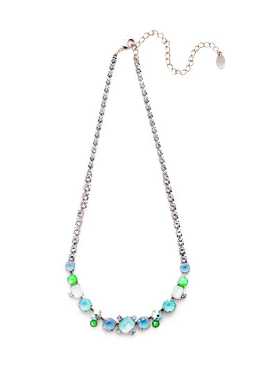 Tinsley Tennis Necklace - NEN17ASBWB - <p>The Tinsley Statement Necklace exudes drama. Every inch is encrusted in sparkling crystals competing to be noticed. Fasten it on when you're looking for some attention. From Sorrelli's Bluewater Breeze collection in our Antique Silver-tone finish.</p>