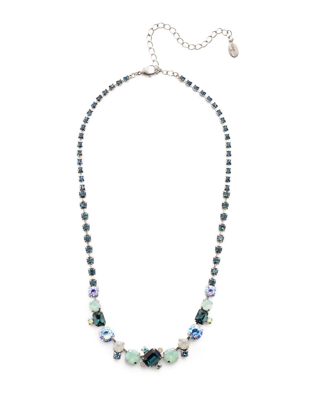 Tinsley Tennis Necklace - NEN17ASNFT - The Tinsley Statement Necklace exudes drama. Every inch is encrusted in sparkling crystals competing to be noticed. Fasten it on when you're looking for some attention. From Sorrelli's Night Frost collection in our Antique Silver-tone finish.