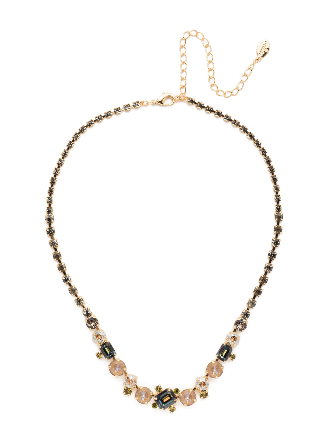 Tinsley Tennis Necklace - NEN17BGCSM - The Tinsley Statement Necklace exudes drama. Every inch is encrusted in sparkling crystals competing to be noticed. Fasten it on when you're looking for some attention. From Sorrelli's Cashmere collection in our Bright Gold-tone finish.